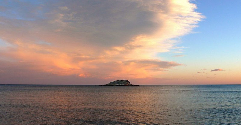 puesta de sol desde el mar Altea